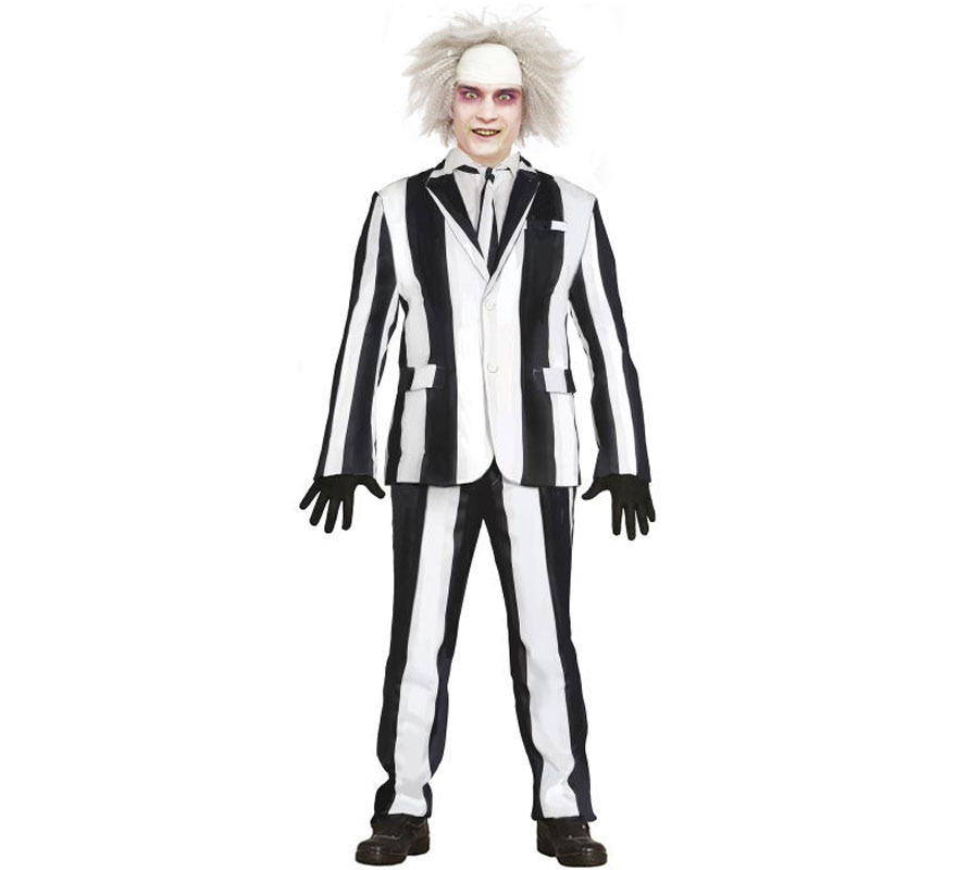 Men's Striped Ghost Costume