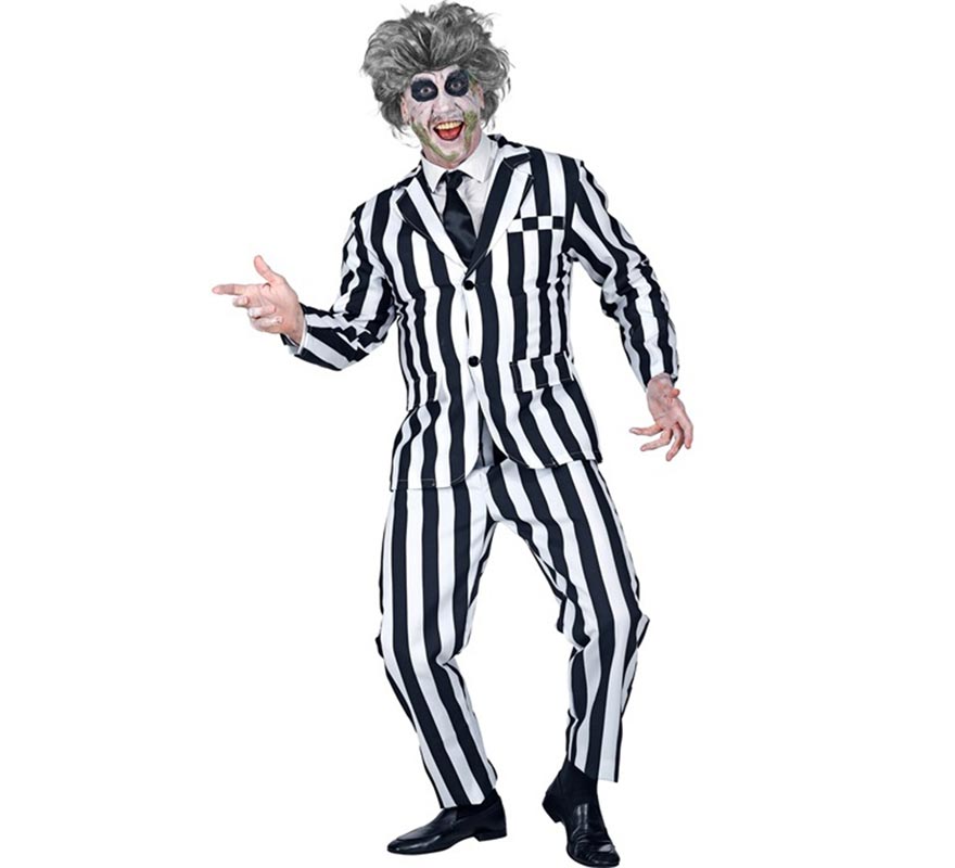 Men's Striped Ghost Costume