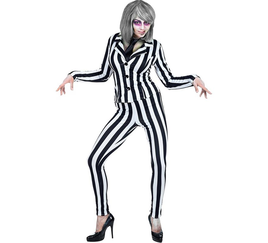 Women's Striped Ghost Costume