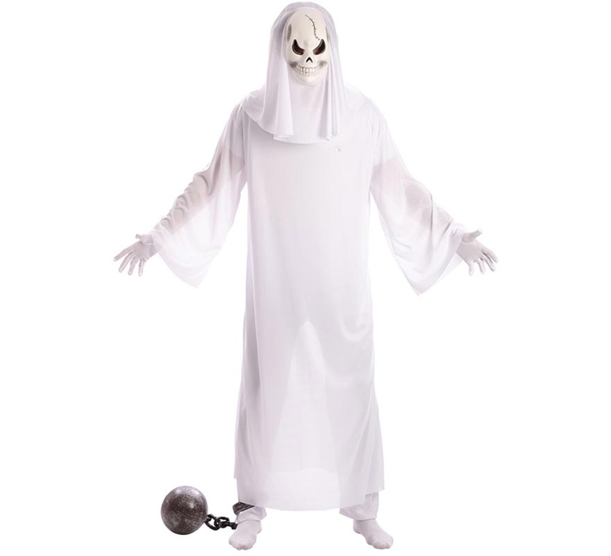 White Ghost Costume with Mask for Men