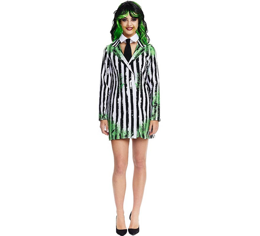 Women's Striped Ghost Costume