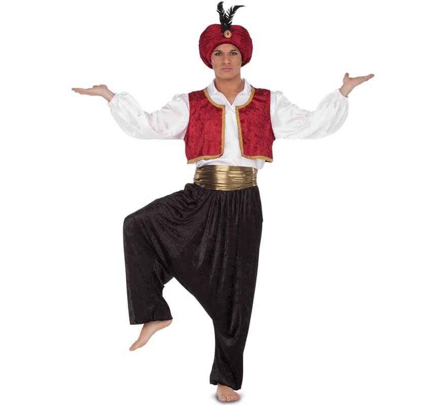 Adulto Disfraz Príncipe Árabe Para Hombre Bollywood Vestido de fantasía Traje Nuevo M L