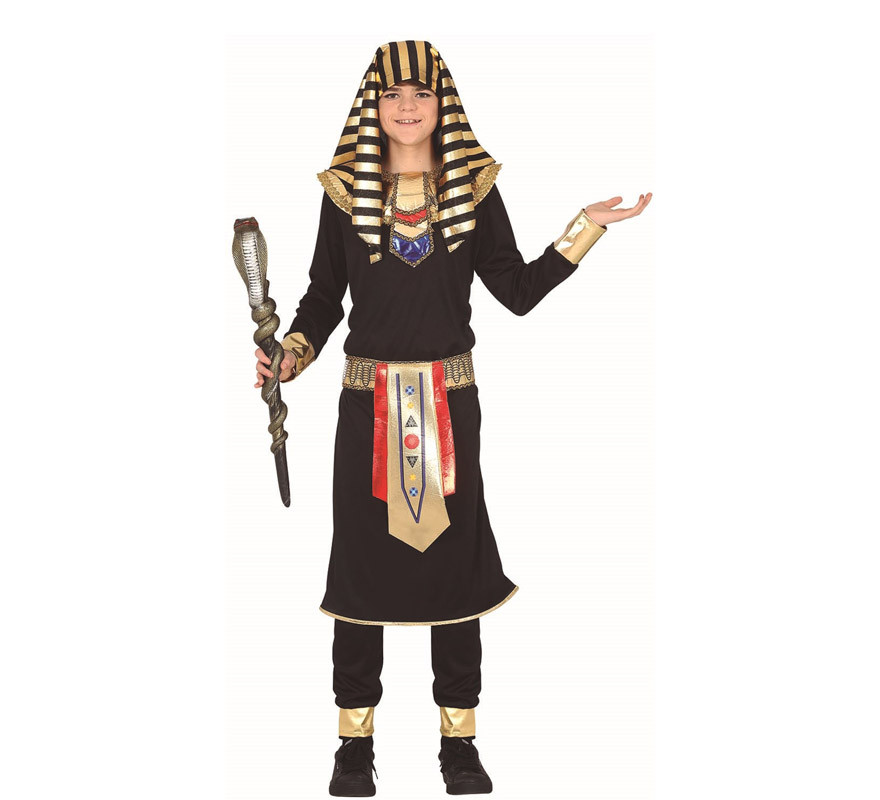 Costume nero da faraone egiziano per ragazzi