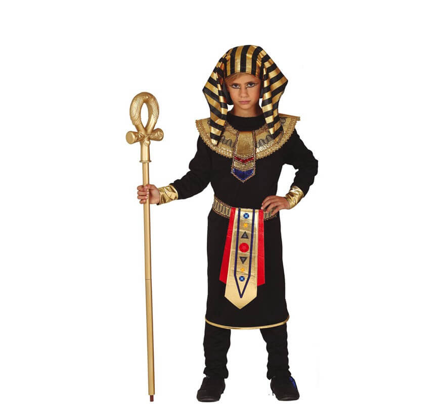 demoler metálico Moral Disfraz de Faraón Egipcio Negro para niño