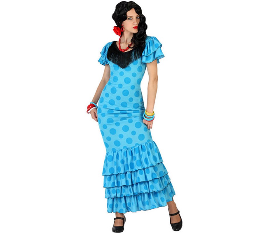 Disfraz de Flamenca Azul para mujer