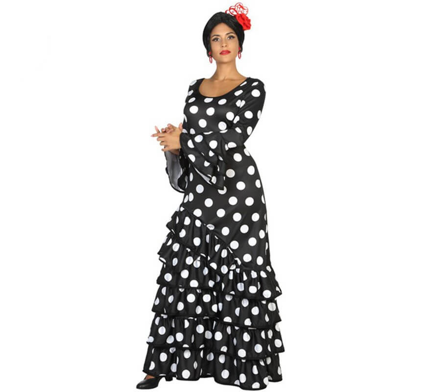 Disfraz de Flamenca negro para mujer