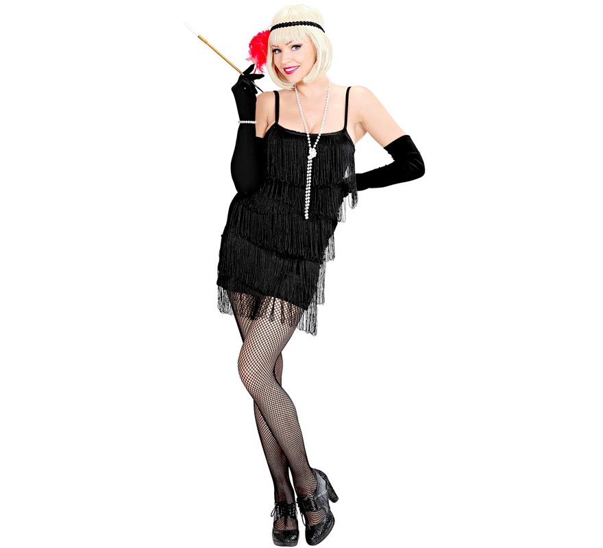 Classic black flapper costume for women