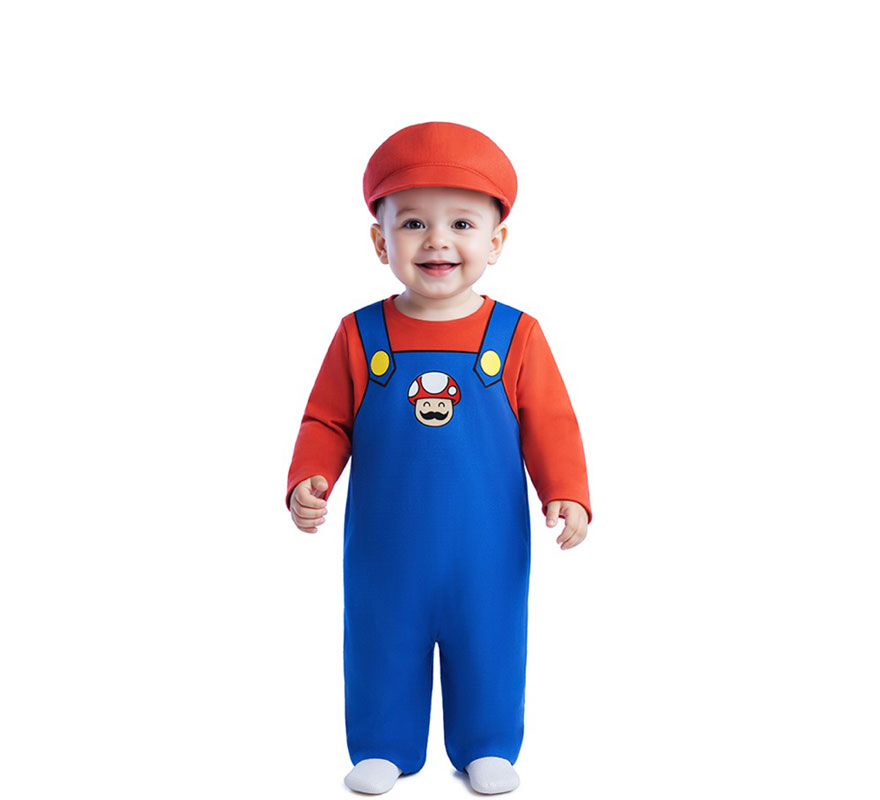 Disfraz de Fontanero rojo para bebé Disfraz de Fontanero rojo para bebé