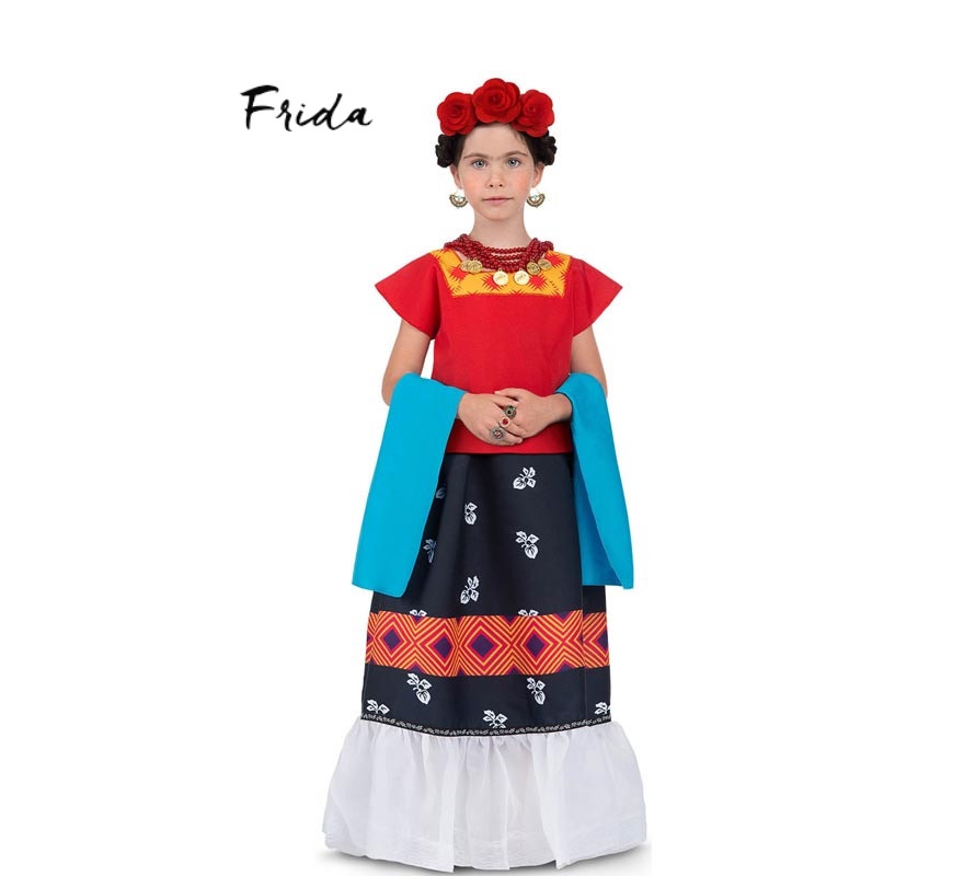 Classic Frida Kahlo costume with headdress for baby and girl