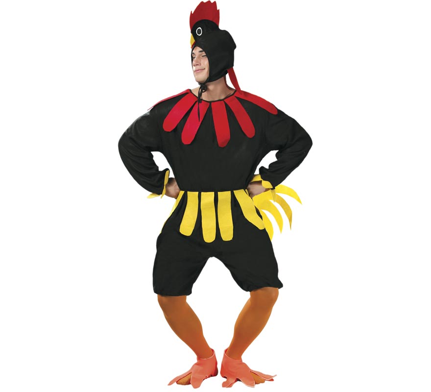 Black rooster costume for men