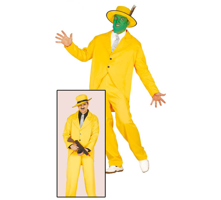 The Mask Jim Carrey Fancy Dress Deluxe 90s Gangster Zoot Suit