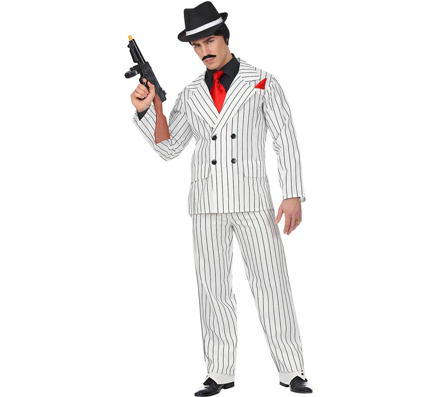 White striped gangster costume for men