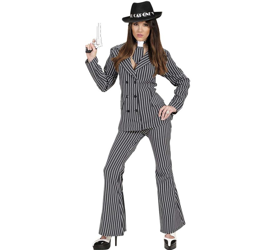 Costume da gangster in abito elegante per donna