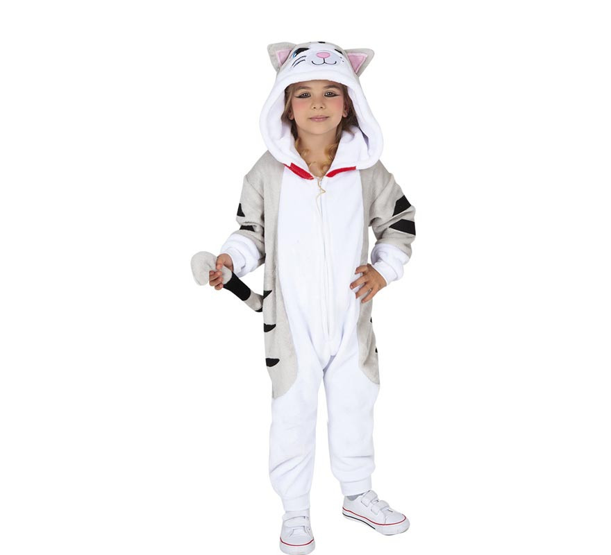 Kitty costume with sound and hood for girls