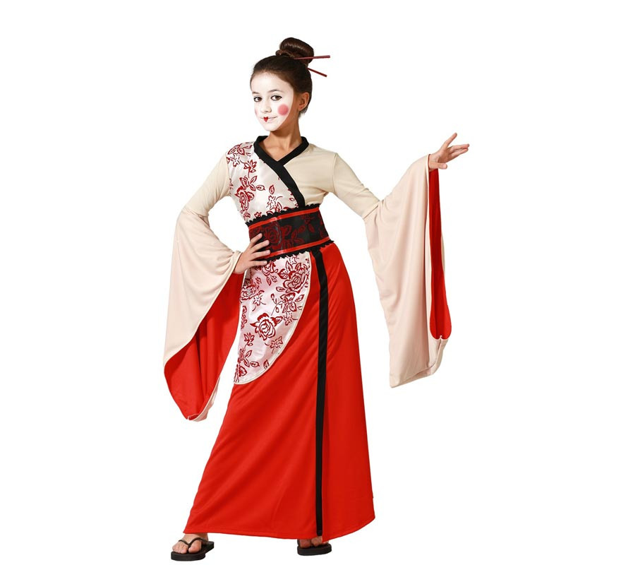 Beige Geisha costume for girls