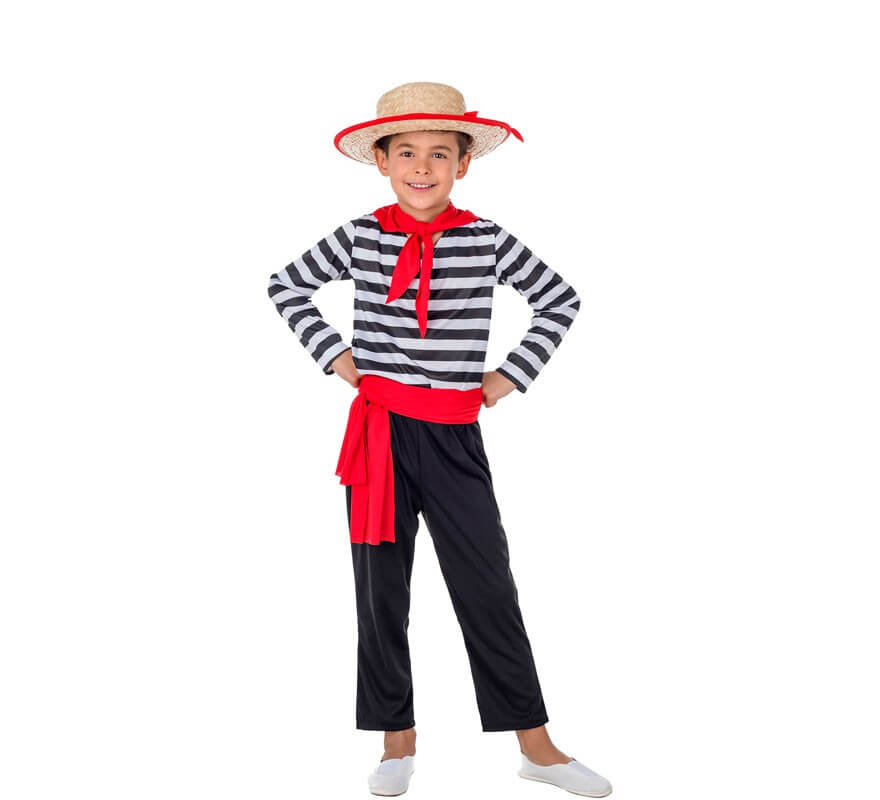 Buscar Comprometido Terrible Disfraz de Gondolero con Sombrero para niño