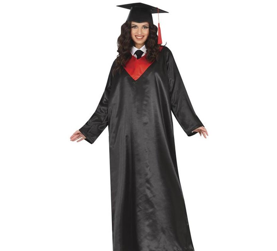 Adult Black and Red Graduate Costume