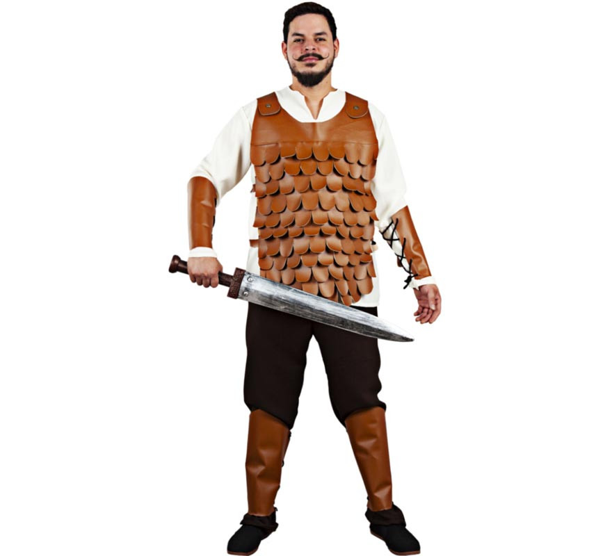 Medieval warrior costume with armor for men