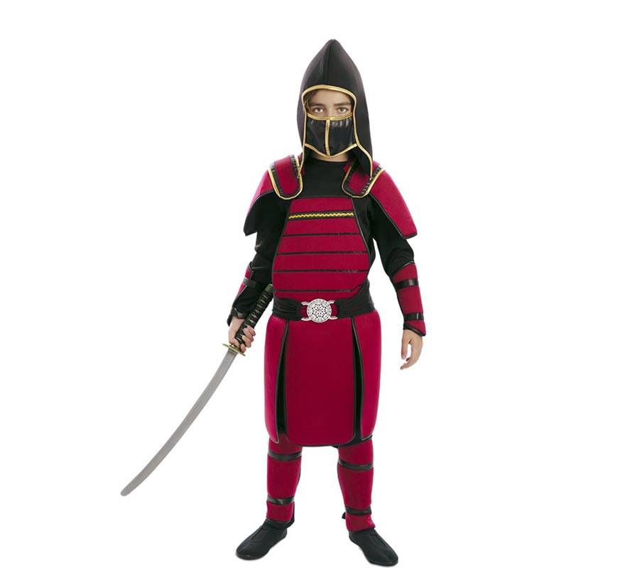 Red Samurai Warrior Costume for Boys