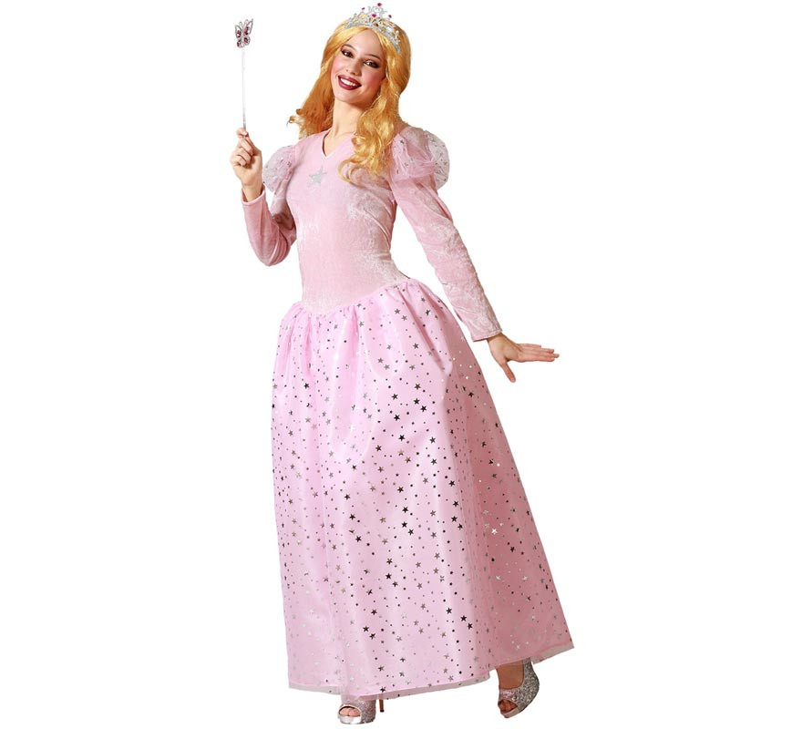 Pink Fairy Godmother costume with polka dots for women