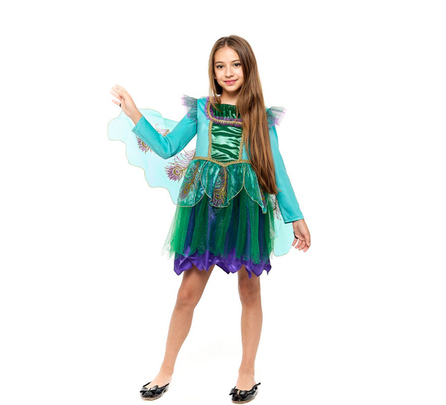 Disfraz de Hada Pavo Real para niña