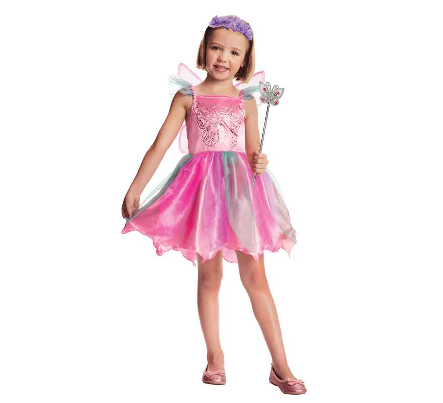 Disfraz de hada rosa para niñas de 3 a 6 años