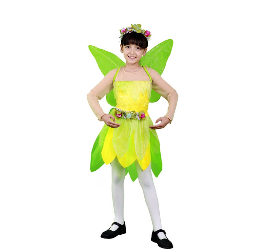 Disfraz de Hada verde 7-9 años para niña