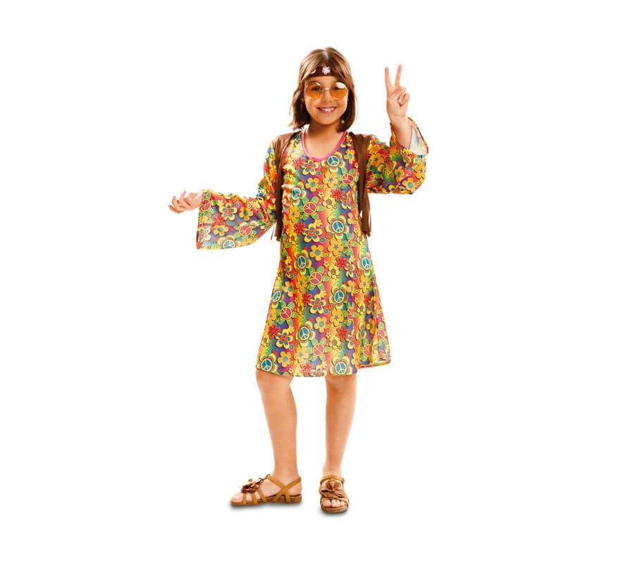 Disfraz de Happy Hippie para niña