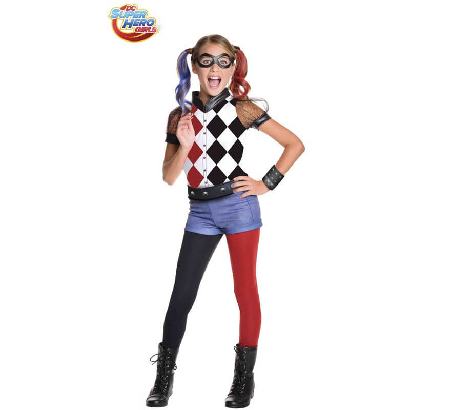 Costume di Harley Quinn deluxe Super hero girls per bambina