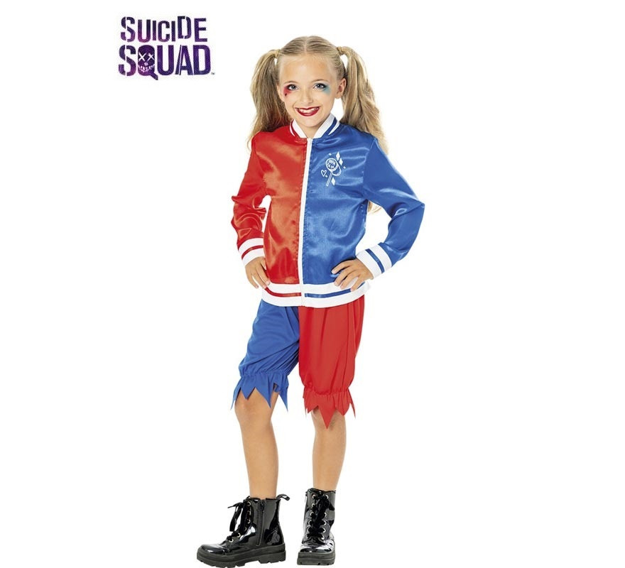 Harley Quinn Green Col Boxed Costume for Girls