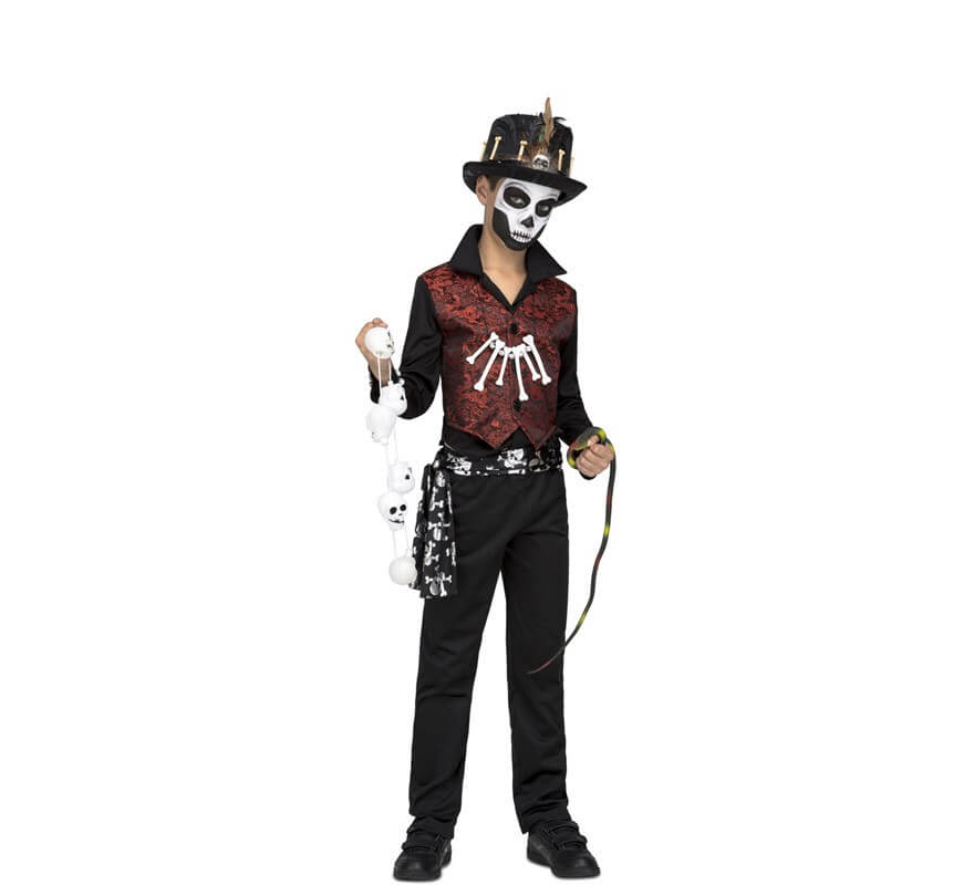 Déguisement De Sorcier Halloween Pour Garçon 6-15 Ans - Kit 3 Pièces (cape, Chapeau, Sac Citrouille)