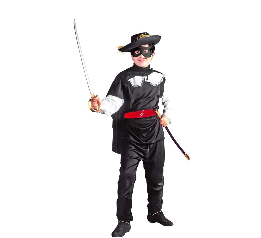 Masked Bandit Hero Costume with cape for children