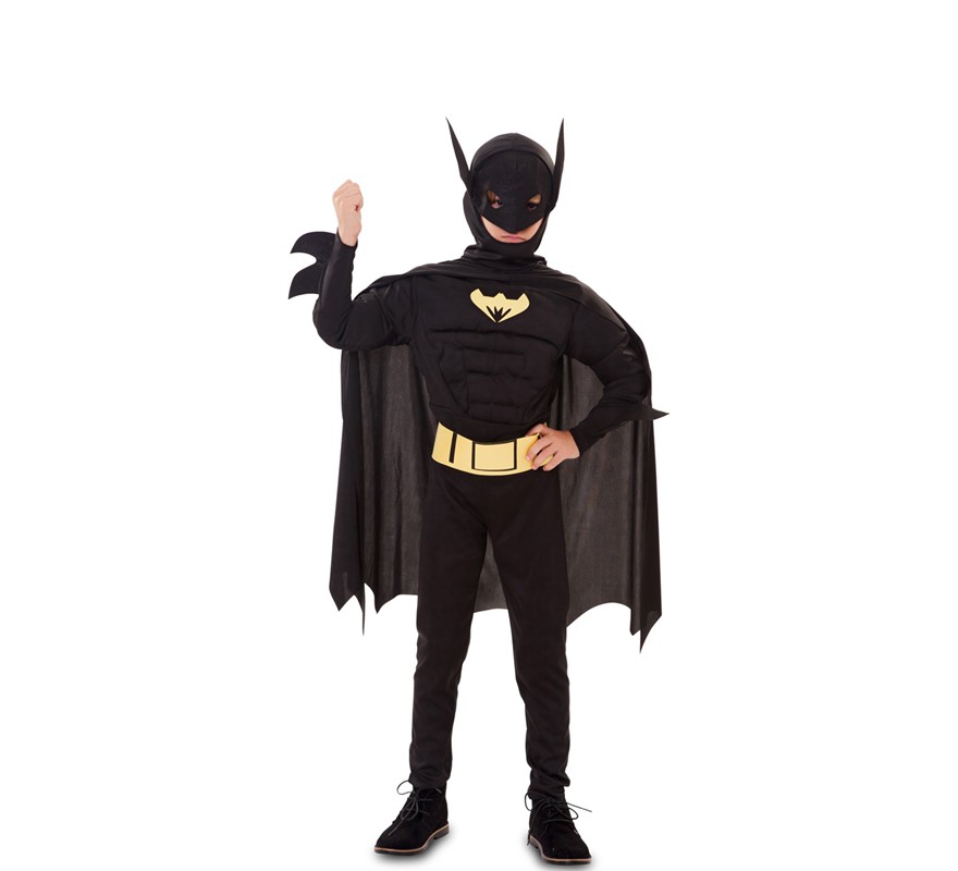 Muscular Dark Superhero Costume for Boys