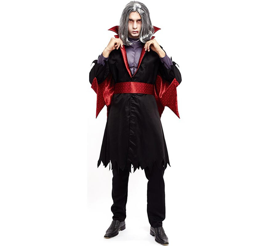 Black and red Vampire Hero costume for men