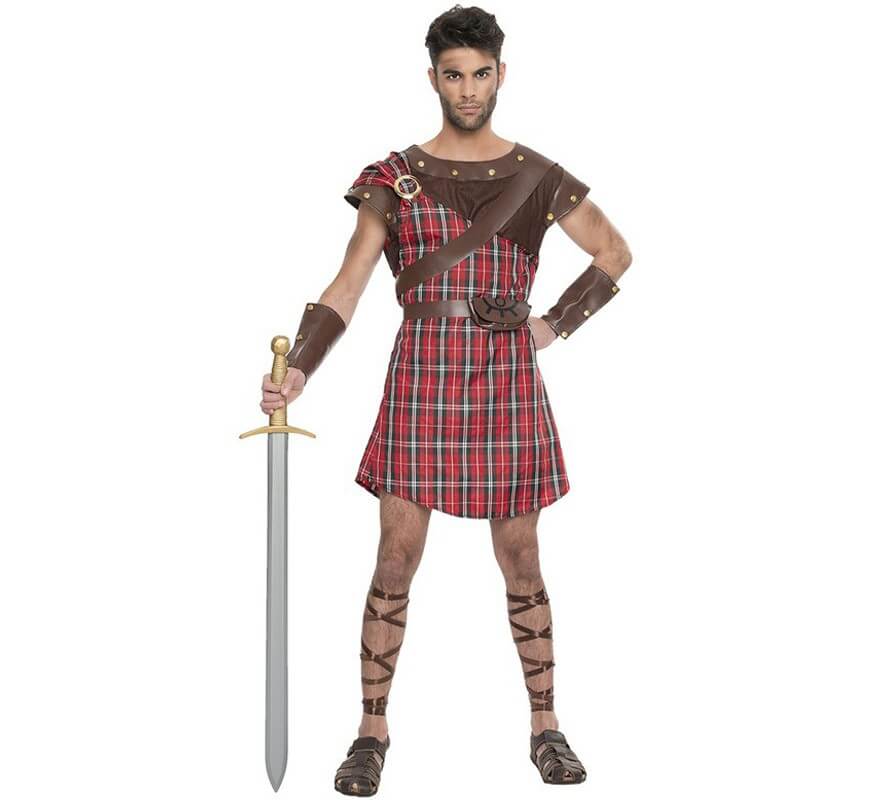 Disfraz de Highlander Escocés Rojo para hombre