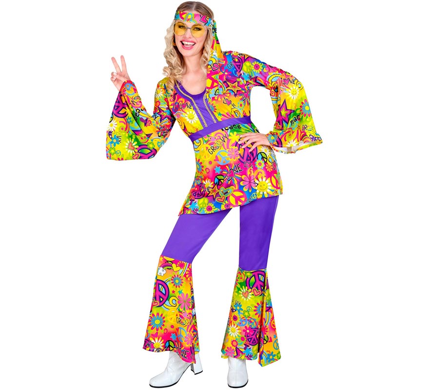 60s Fashion Peace and Love Hippie Costume for Women