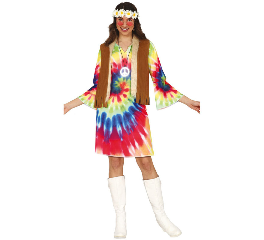 Desviación Centímetro tierra Disfraz de Hippie con Chaleco para Mujer