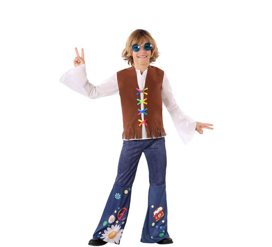 Déguisement hippie avec gilet pour enfant