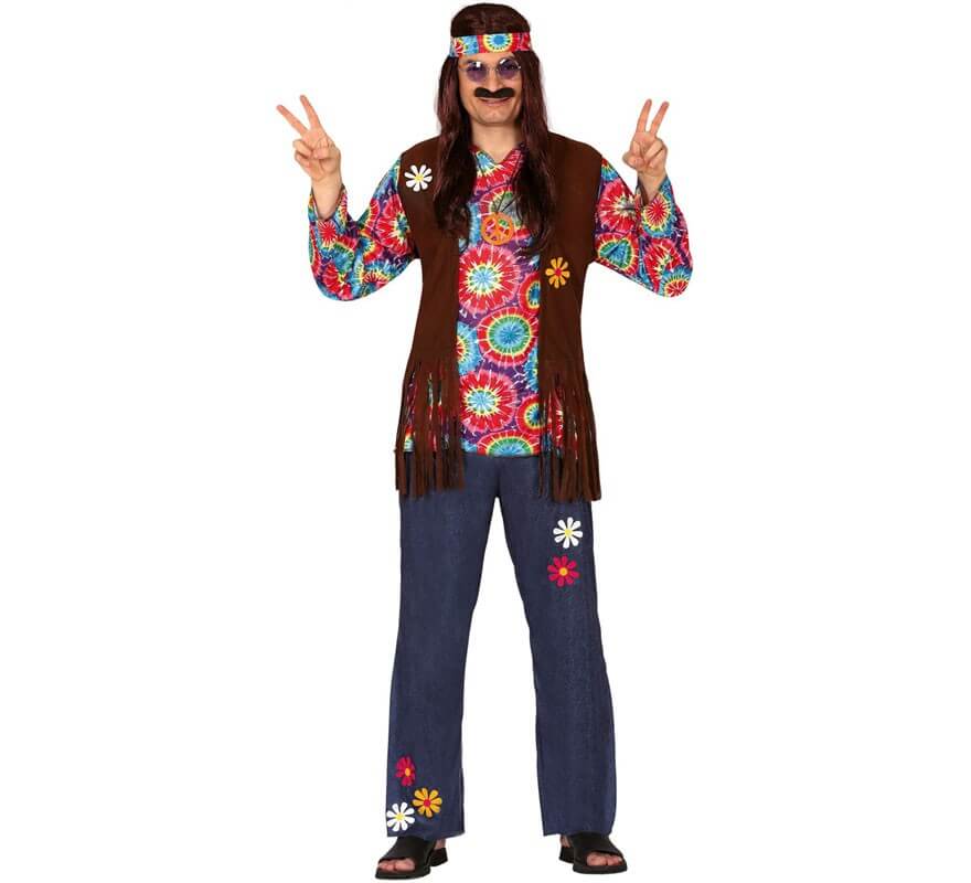 Costume hippie con fiori per uomo