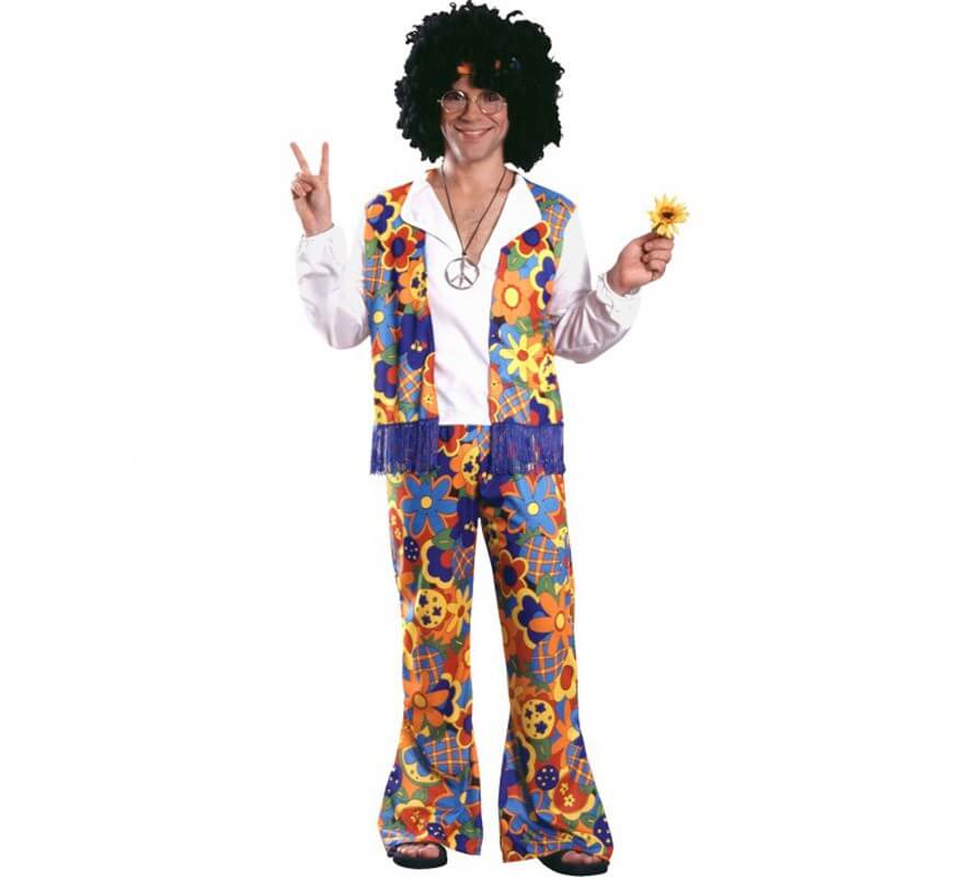 Costume hippie con fiori per uomo