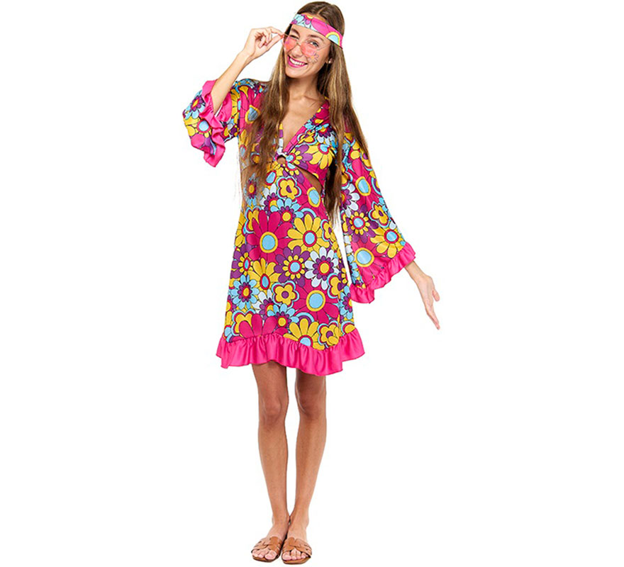 Disfraz de Hippie Margaritas para mujer