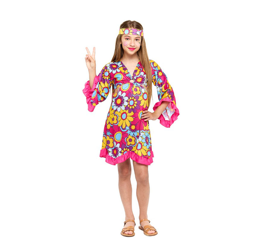Disfraz de Hippie Margaritas para niña Disfraz de Hippie Margaritas para niña
