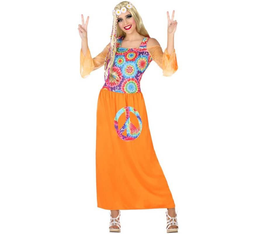 Retencion herramienta Empleado Disfraz de Hippie por la paz para mujer