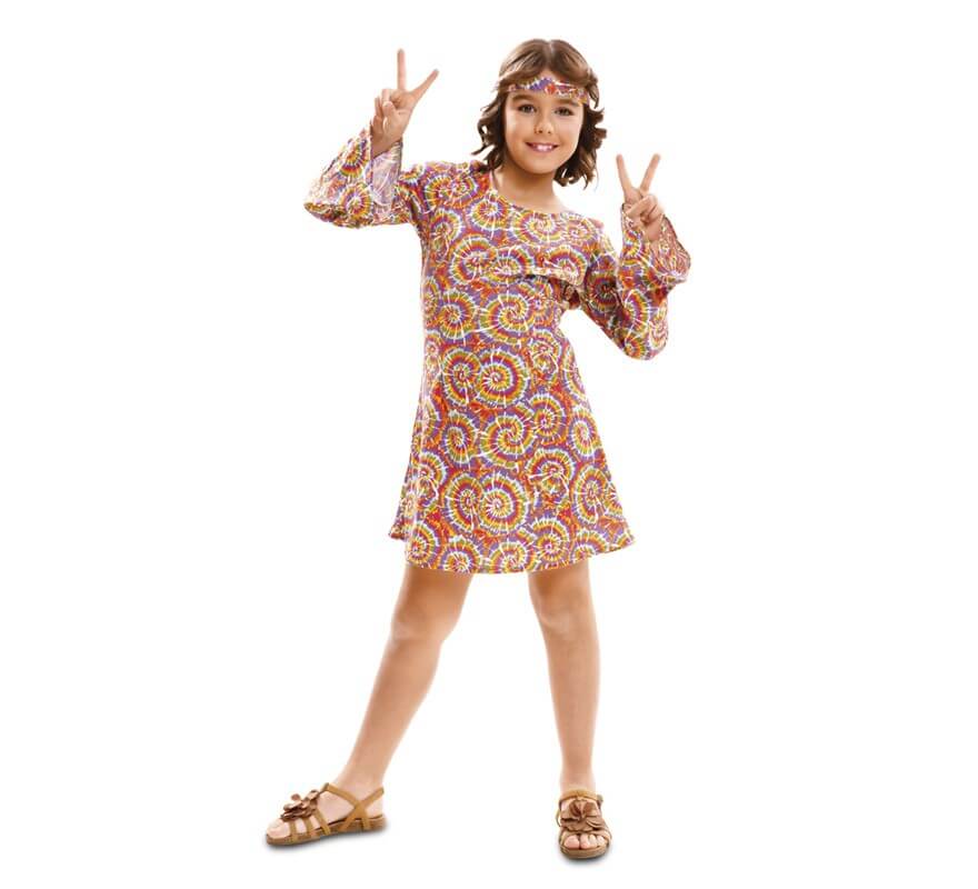 Disfraz de Hippie Psicodélica para niña