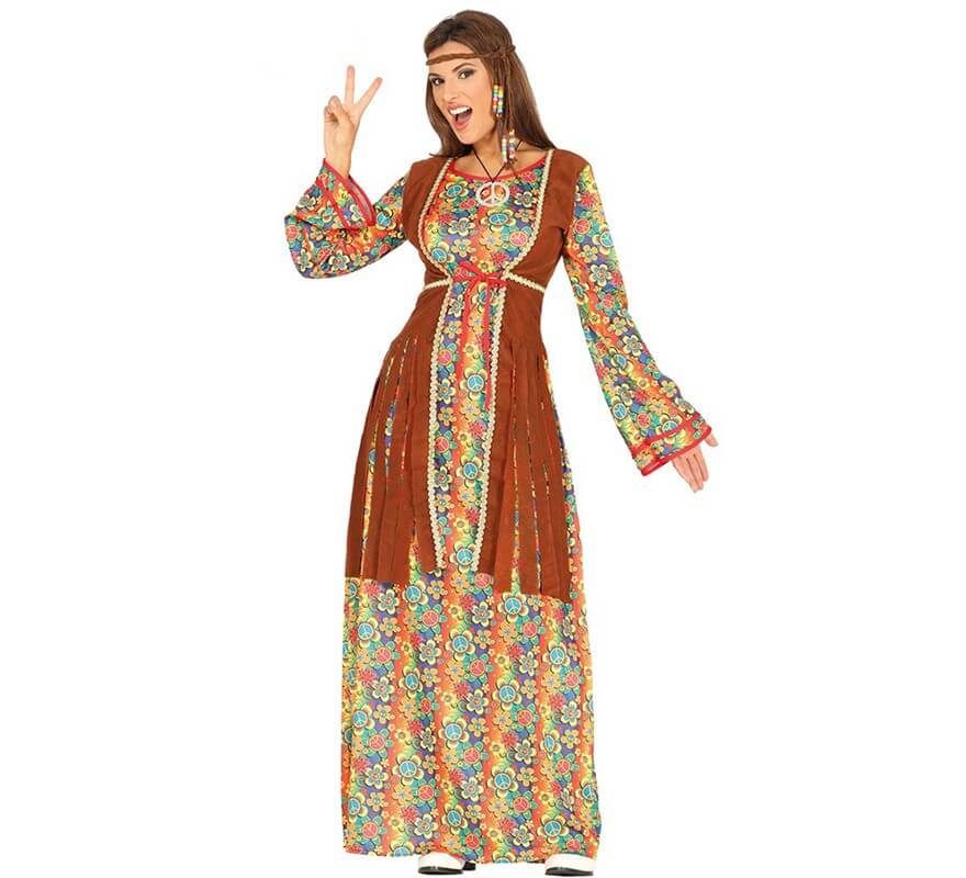 Propiedad selva sistema Disfraz de Hippie vestido largo para mujer