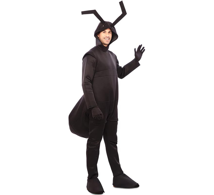 Black Ant Costume with Hood and Gloves for Adults