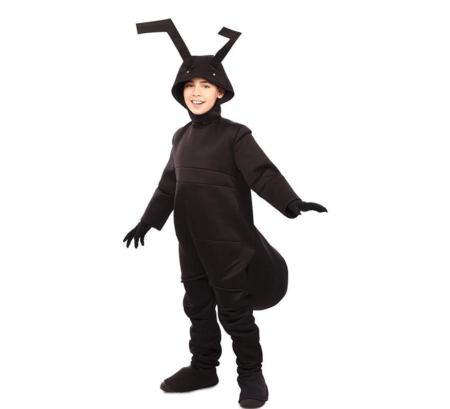 Black Ant Costume with Hood and Gloves for Kids