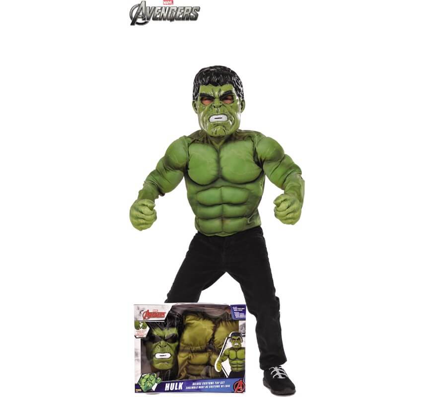 Costume Carnevale Bambino HULK - Camicia Super Muscoli Eroe Verde - Travestimento Cosplay 1258