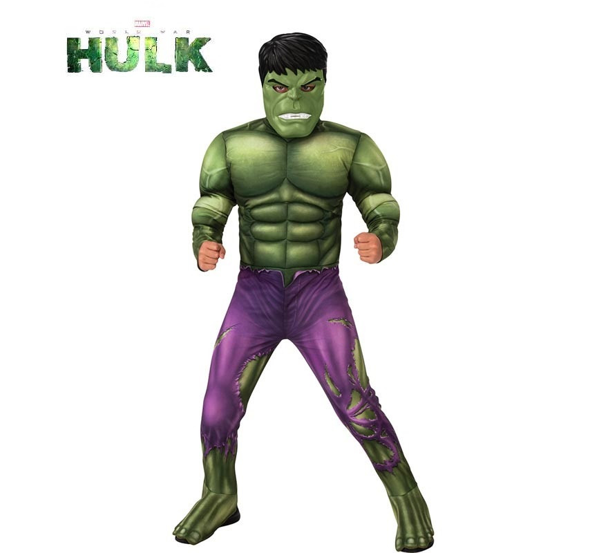 Deluxe Green Hulk Muscle Costume with Mask for Kids