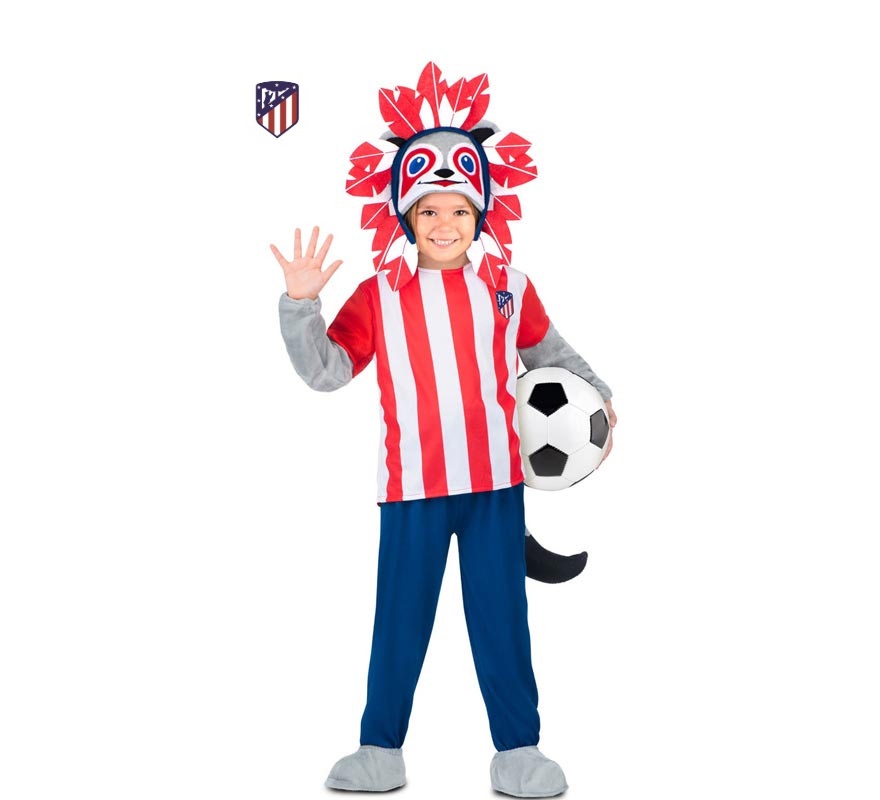 Red and white Indi Atlético de Madrid costume for children